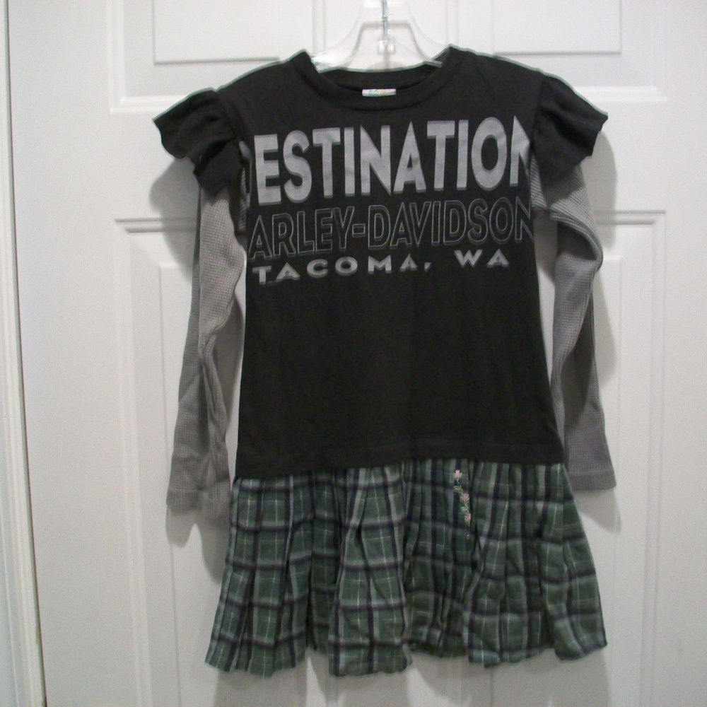 HARLEY DAVIDSON LOLA & JAMES T-SHIRT DRESS 8 NWT Designer Kids Wear Adorable
